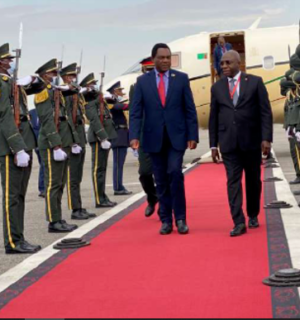 Presidente da Zâmbia no Palácio Presidencial