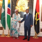 João Lourenço e Ndemupelila Nandi-Ndaitwah reunidos em Luanda. 
